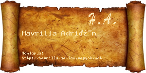Havrilla Adrián névjegykártya